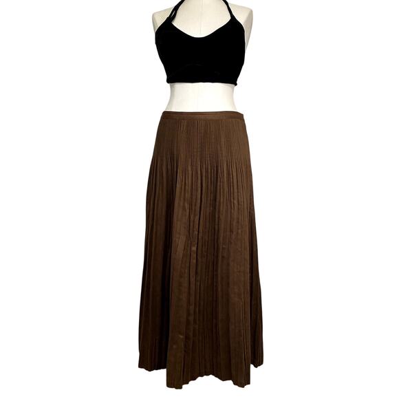 Coldwater Creek Western Boho Faux Suede Accordion Maxi Skirt - Picture 1 of 16
